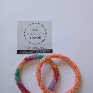 Fair Trade - Aid Through Trade - 2 Roll On Bracelets - Nepal Artisans
